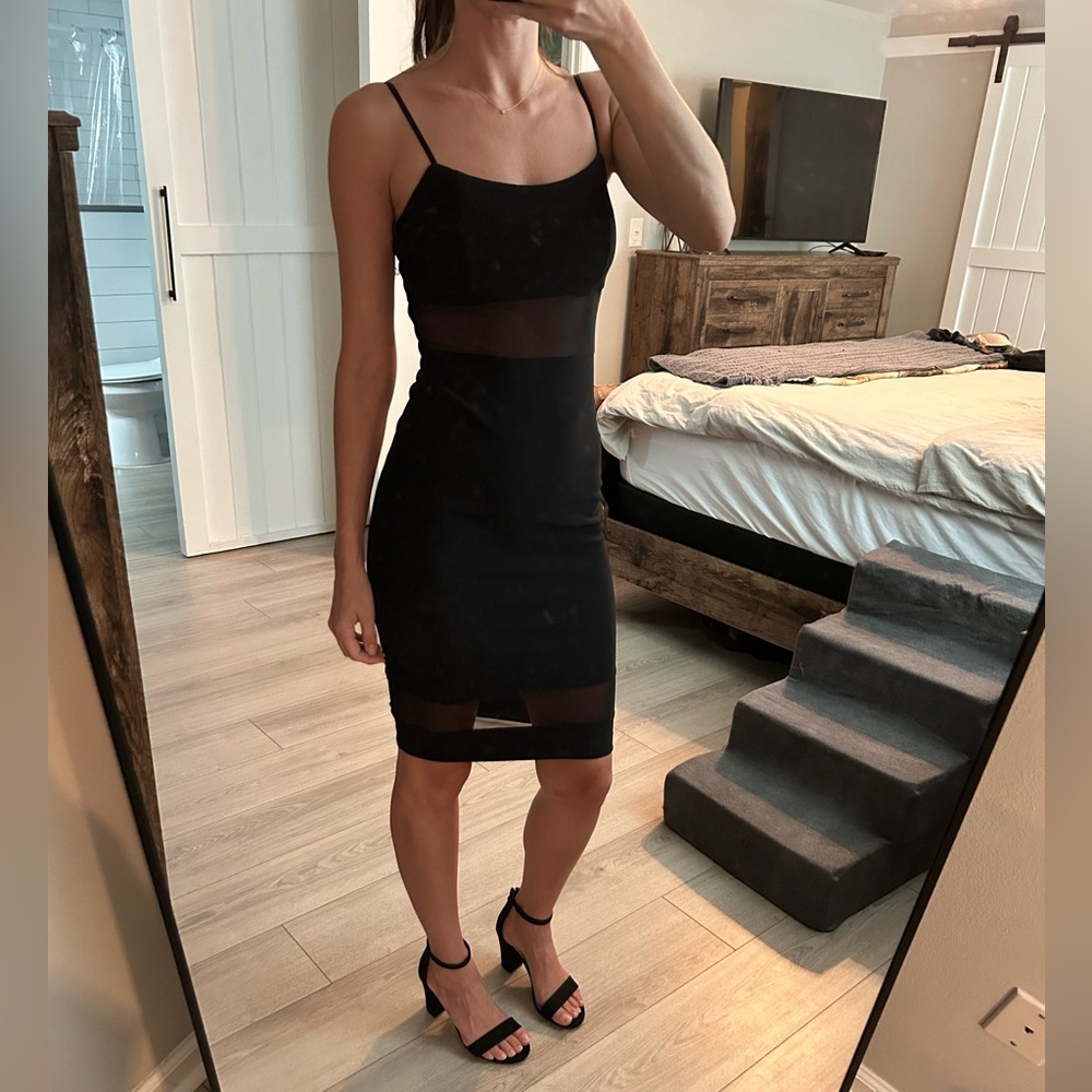 Emerald Sundae | Black Spaghetti Strap Midi Dress